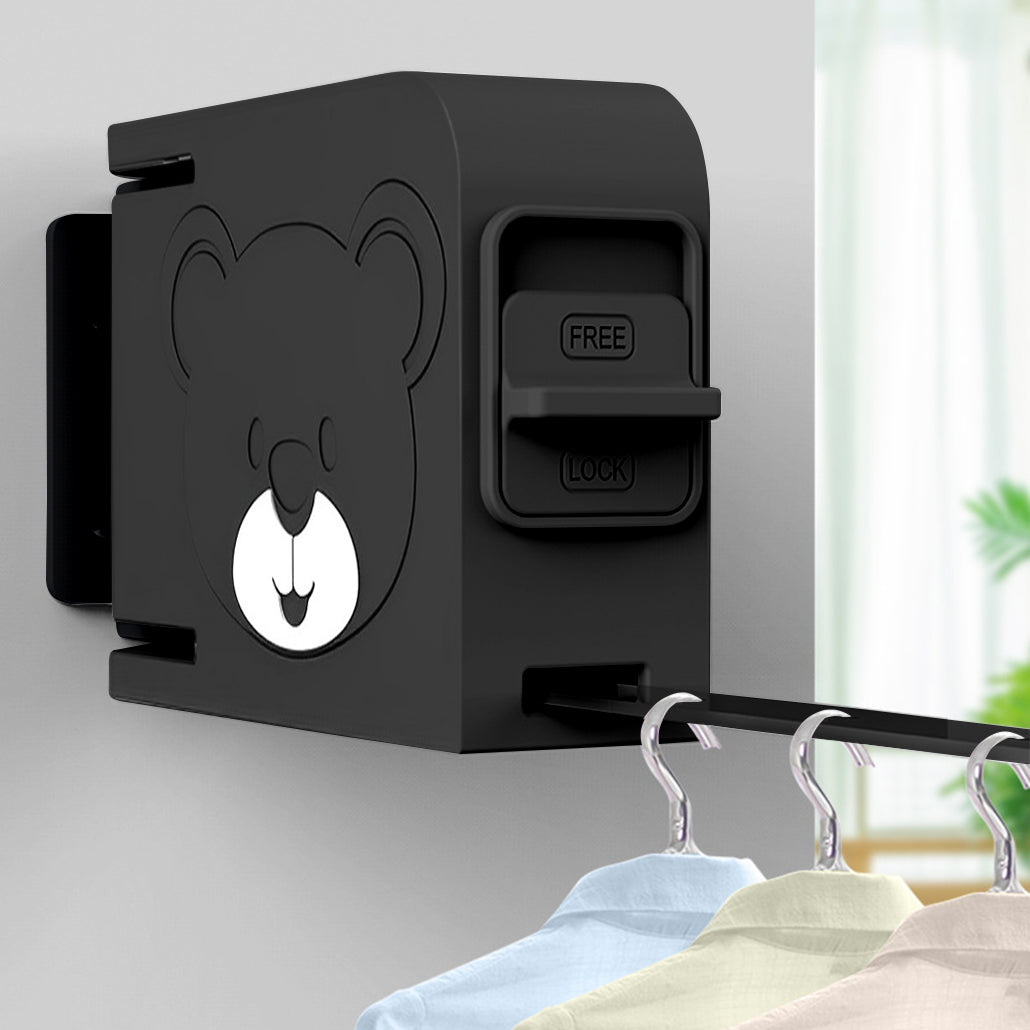 160mm Wall-Mounted Clothes Line Dry Rack Black