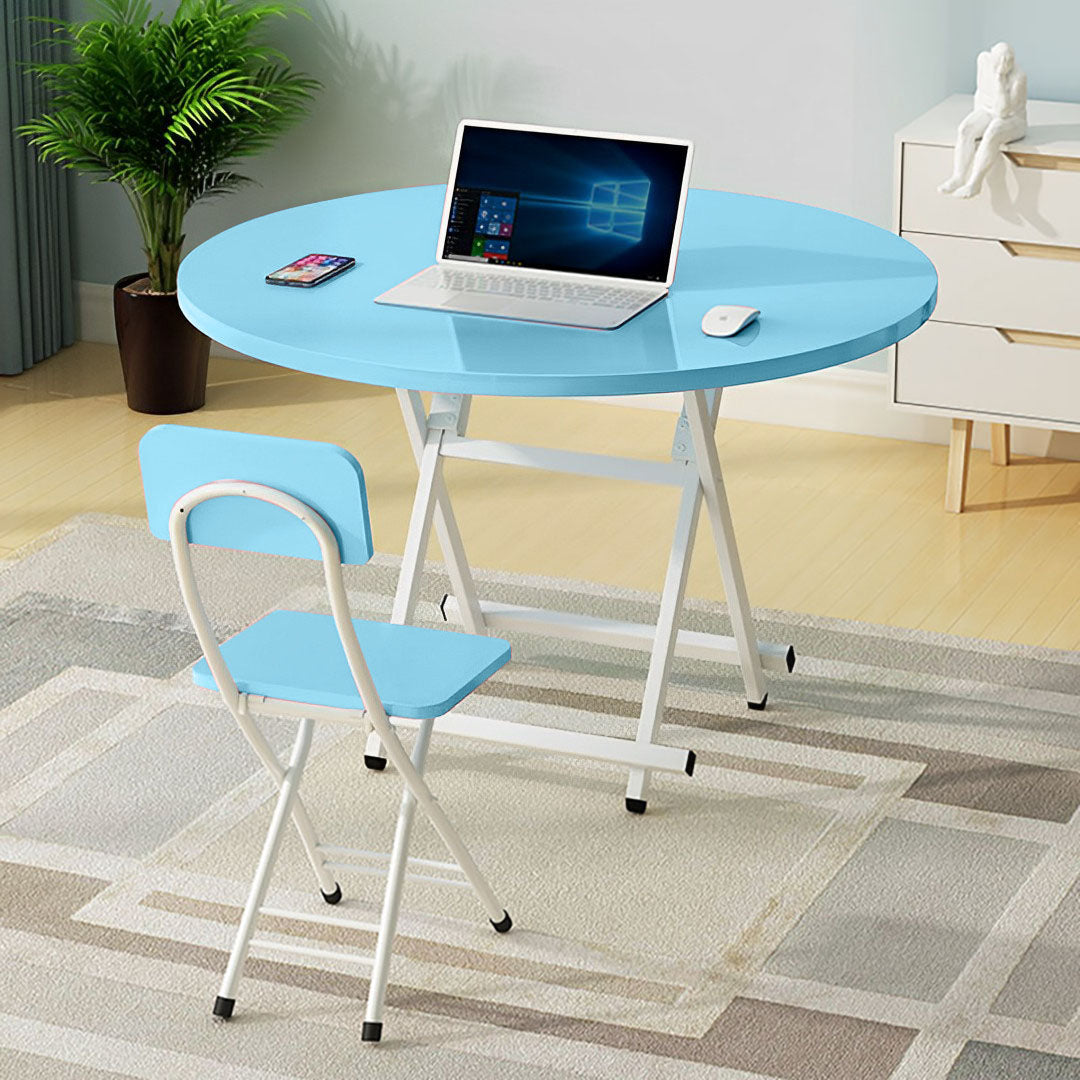 Blue Round Dining Table