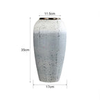 SOGA 35x17cm White and Grey Large Ceramic Flower Vase Elegant Living Room Home Decor