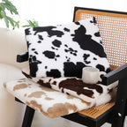 SOGA 2X 45cm Black Cow Print Soft Leaning Plush Backrest Seat Pillow