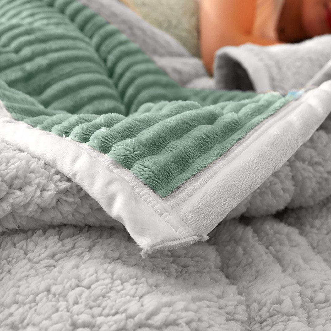 Light Green Throw Blanket Warm Cozy Double Sided