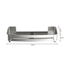 Silver Wall-Mounted Rectangular Bathroom Rack with Hooks