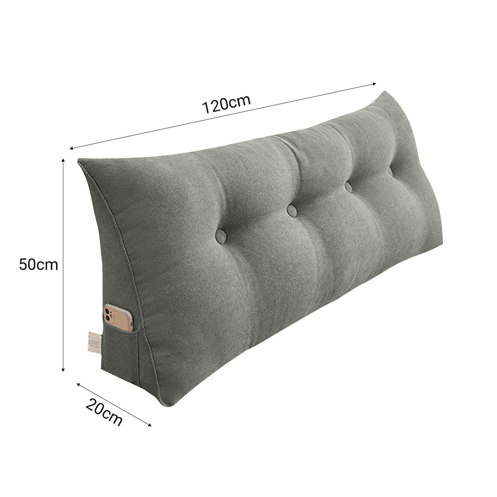 SOGA 120cm Grey Wedge Bed Cushion