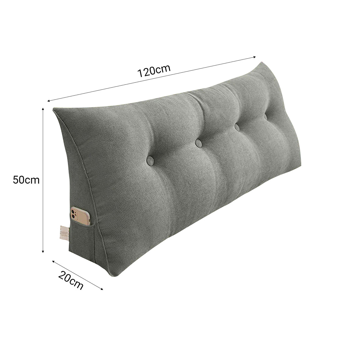 SOGA 120cm Grey Wedge Bed Cushion