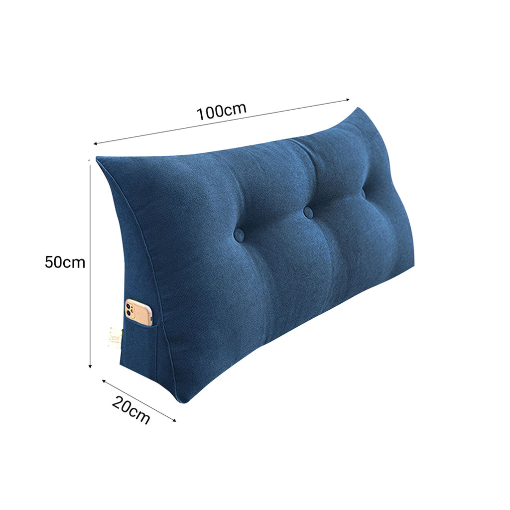 SOGA 100cm Blue Wedge Bed Cushion