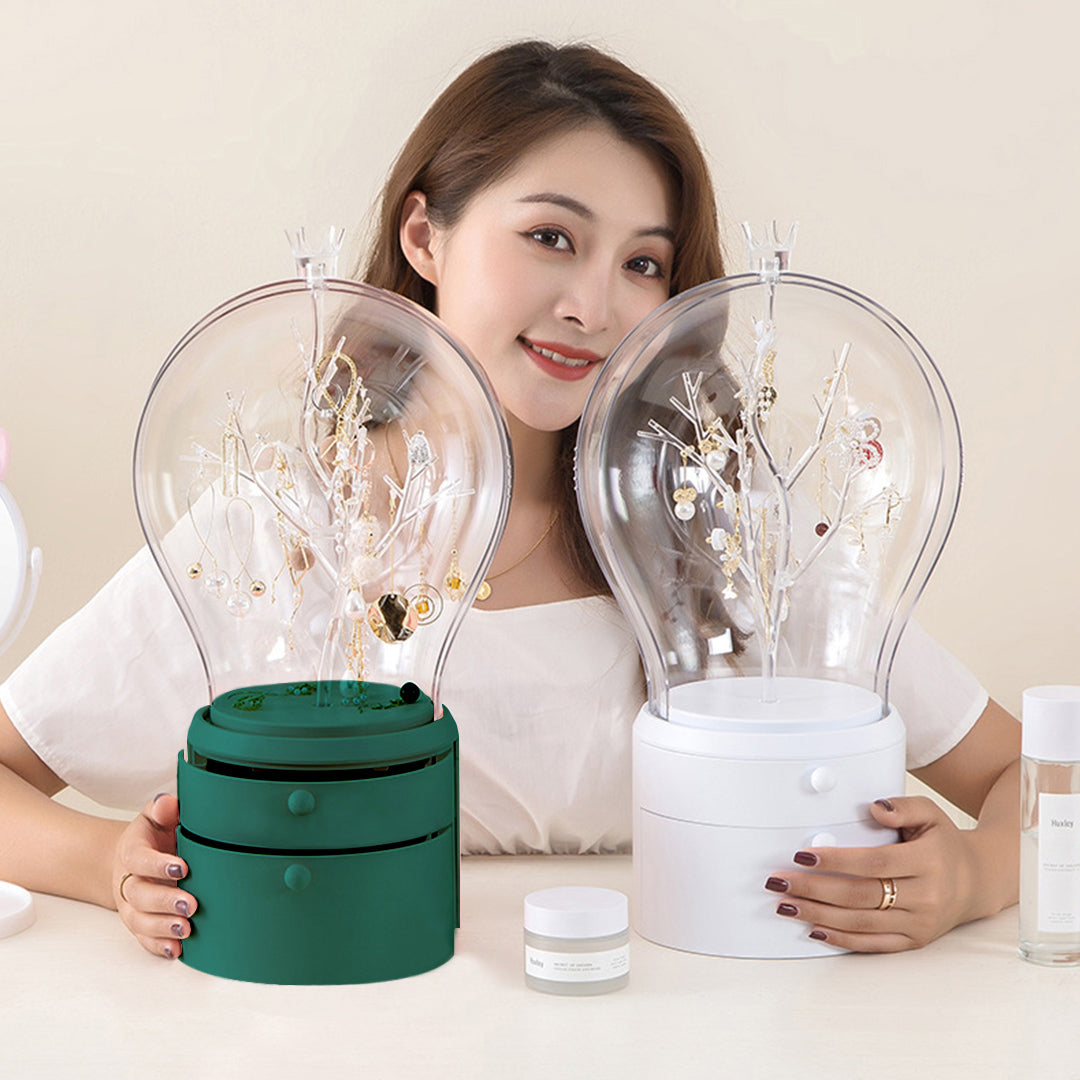 Green 360 Degree Rotating LED Light  Jewelry Storage Organiser