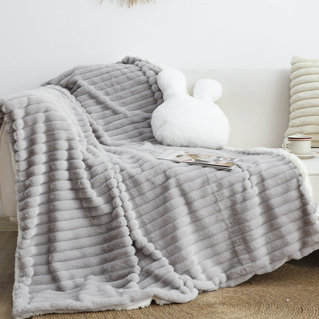 SOGA 150x200cm Throw Blanket Smoke Gray Premium Milk Velvet
