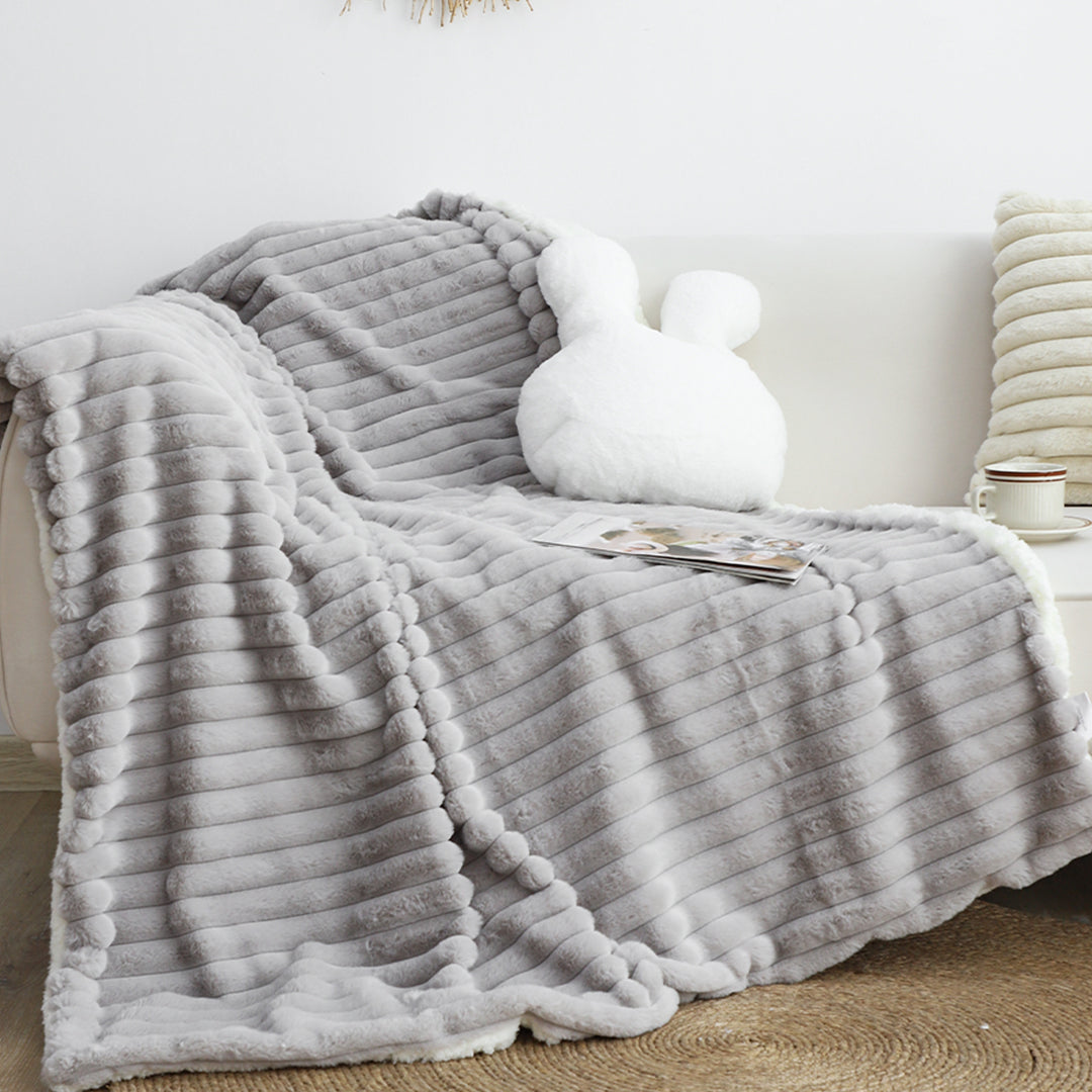 SOGA 150x200cm Throw Blanket Smoke Gray Premium Milk Velvet