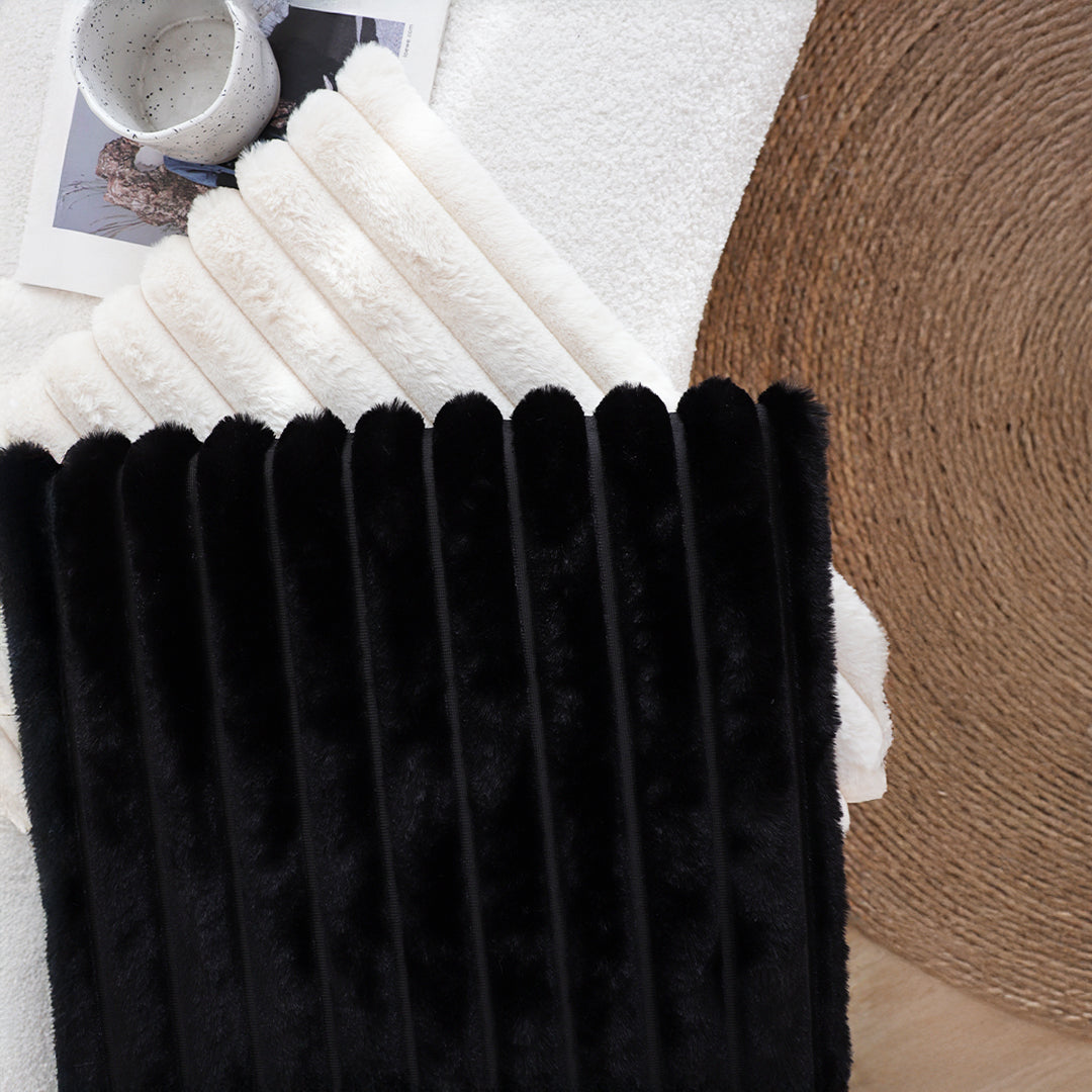 SOGA 45cm Black Corduroy Square Cushion Soft Leaning Plush Backrest Throw Seat Pillow