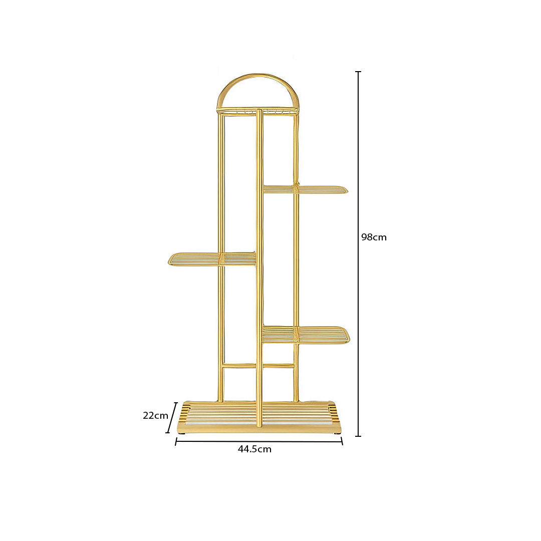 5 Tier Gold Metal Plant Flowerpot Display Rack