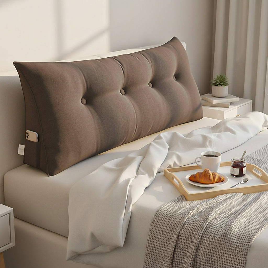 SOGA 120cm Coffee Wedge Bed Cushion