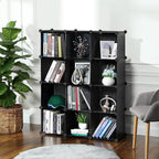 4 Tier 12-Cube Black Portable Wardrobe