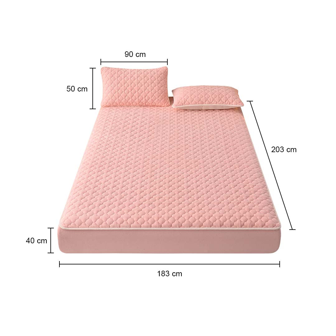 183cm Pink Wide Mattress Cover  Clover Design