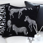 45cm Black Light Luxury Zebra Cushion