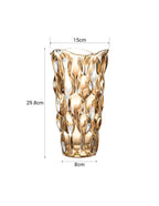 29.8cm Golden Amber Glass Crystal Vase