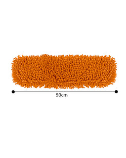 SOGA 50x12 Orange Microfiber Flat Mop Floor Cleaning Pads Rotating Dust Remover