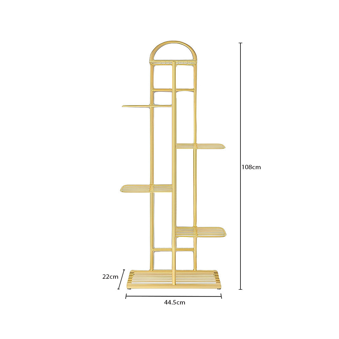 6 Tier Gold Metal Plant Flowerpot Display Rack