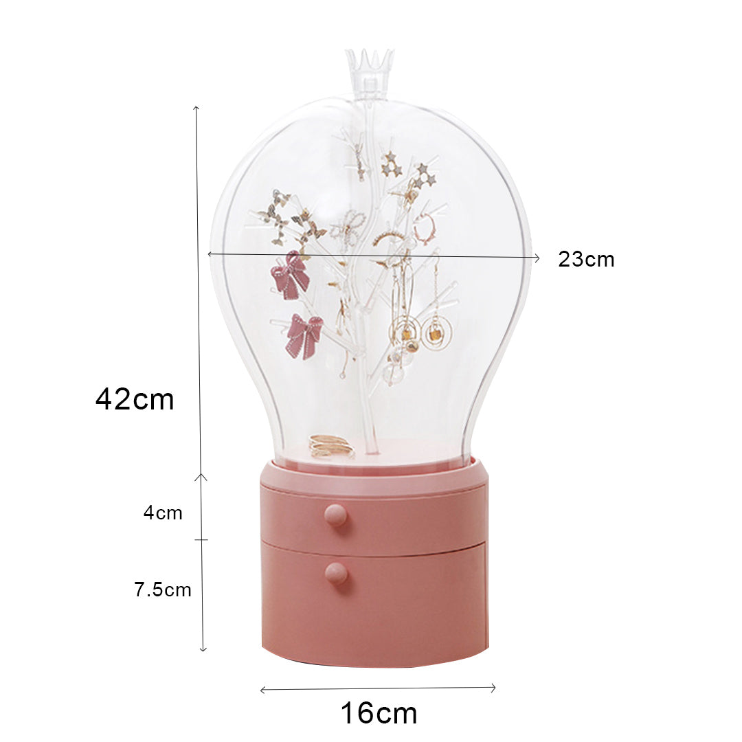 Pink 360 Degree Rotating LED Light  Jewelry Storage Organiser