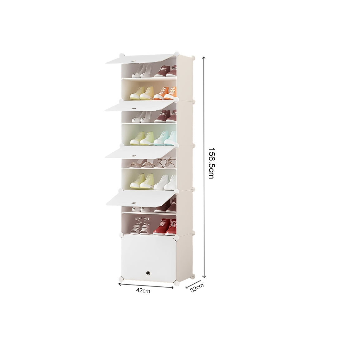 8 Tier White Shoe Rack Organizer