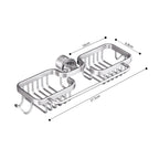 Silver Kitchen Sink Faucet Organiser with Towel Bar Holder