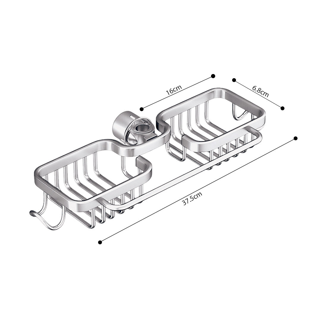 Silver Kitchen Sink Faucet Organiser with Towel Bar Holder