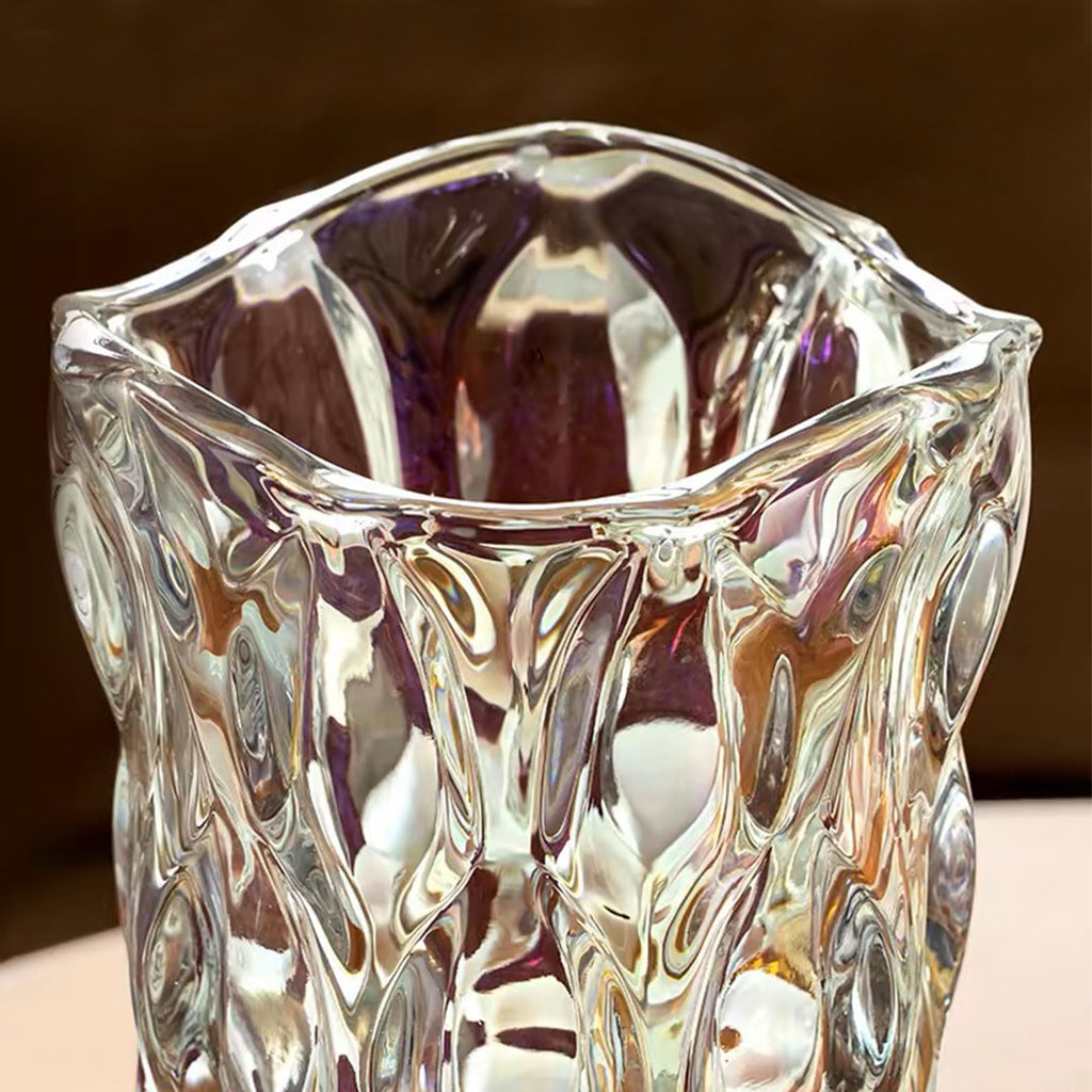 29.8cm Golden Amber Glass Crystal Vase