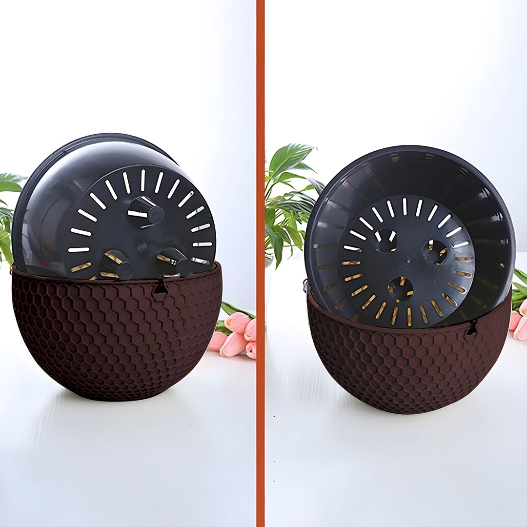 SOGA 2X Coffee Large Self-Watering Hanging Resin Planters