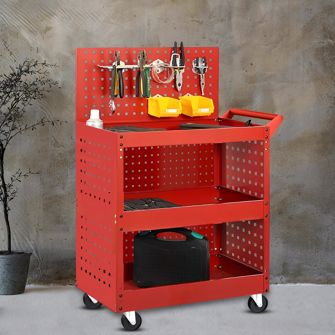 3 Tier Tool Storage Cart with Porous Side Panels