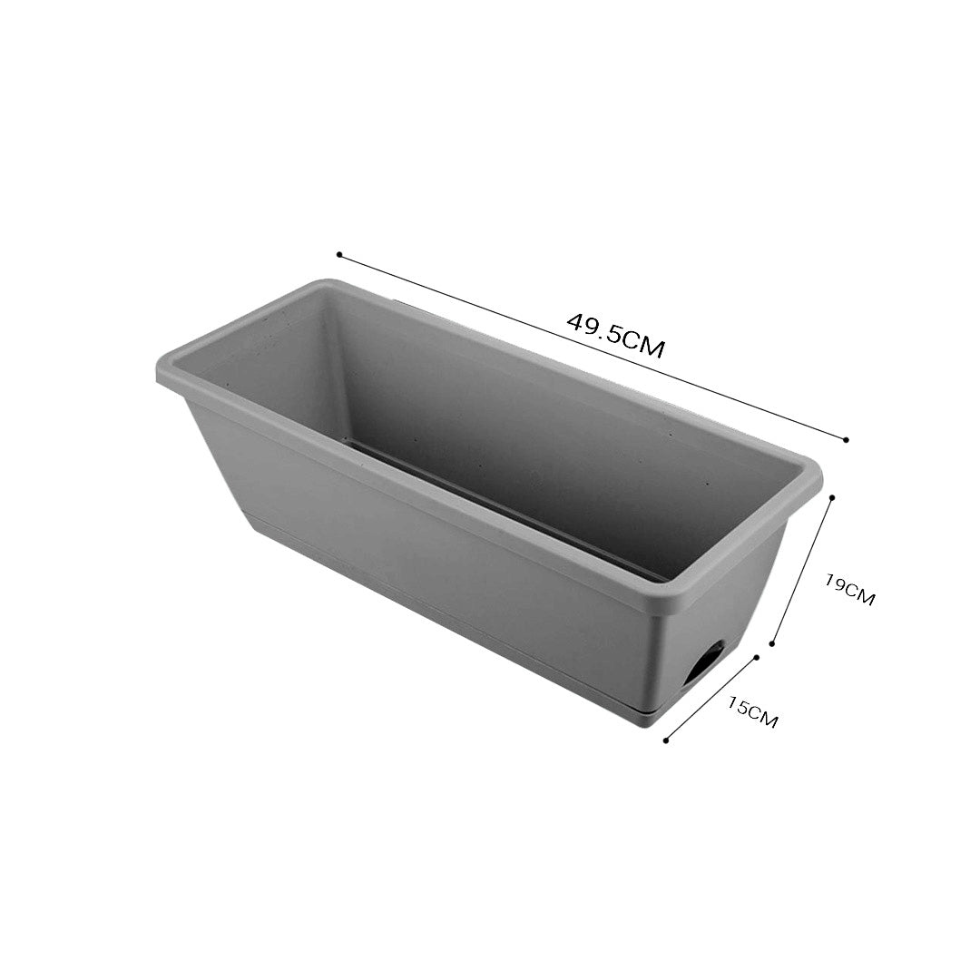 49.5cm Gray Rectangular Vegetable Herb Flower Planter Box Set of 4
