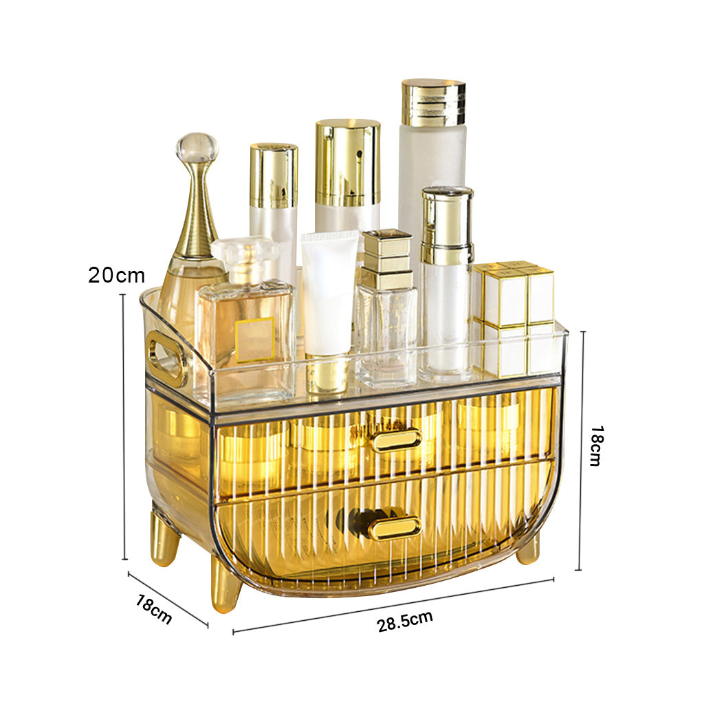 3 Tier Golden Yellow Multifunctional Countertop Cosmetic Storage Organiser