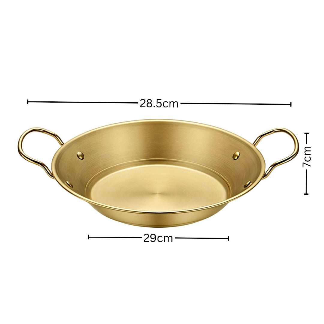 29cm Signature Dry Pot And crafted with 201 Material in Gold For Kitchen Essential