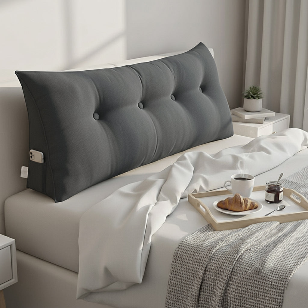 SOGA  120cm Dark Grey Wedge Bed Cushion