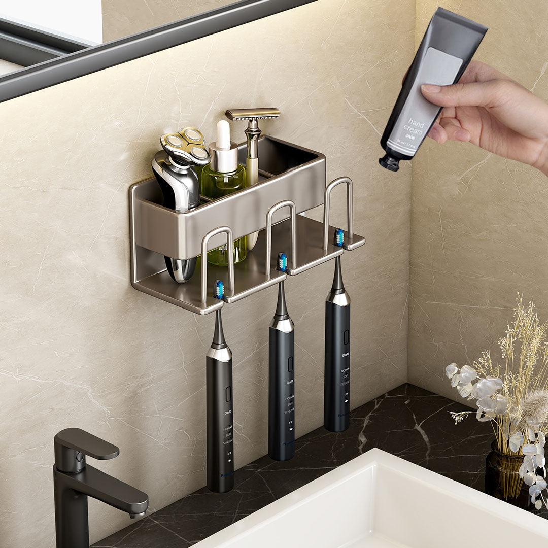21cm Wall-Mounted Bathroom Storage Rack