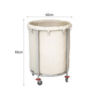 Stainless Round Linen Cart White
