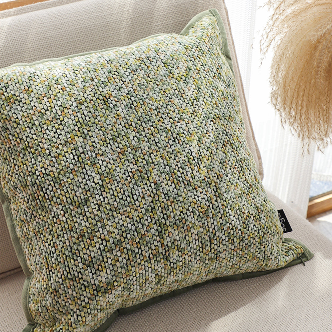SOGA Woven Cushion 45cm Green Yellow Multi-Color Textured Decorative Throw Pillow