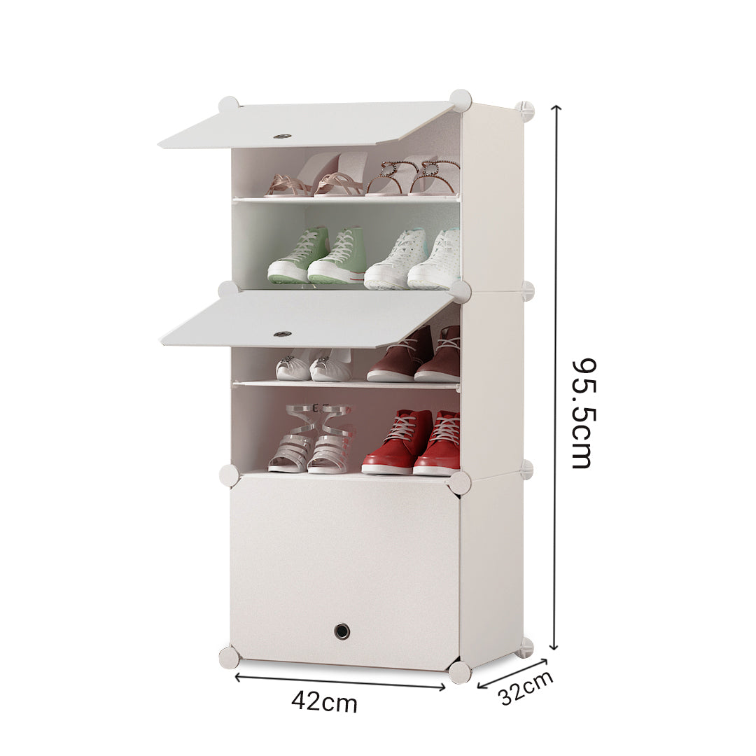 5 Tier White Shoe Rack Organizer