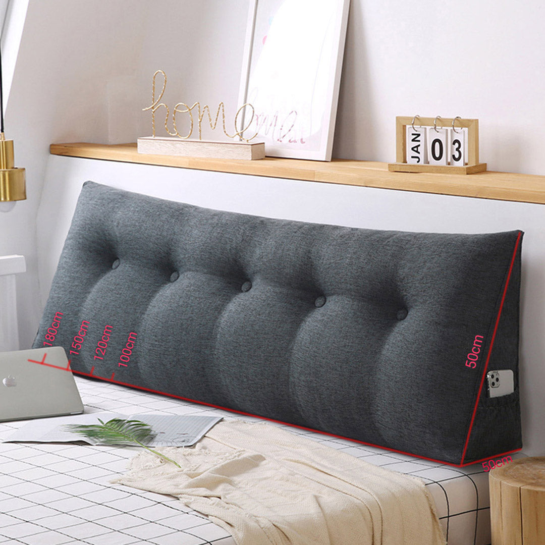 SOGA  120cm Dark Grey Wedge Bed Cushion