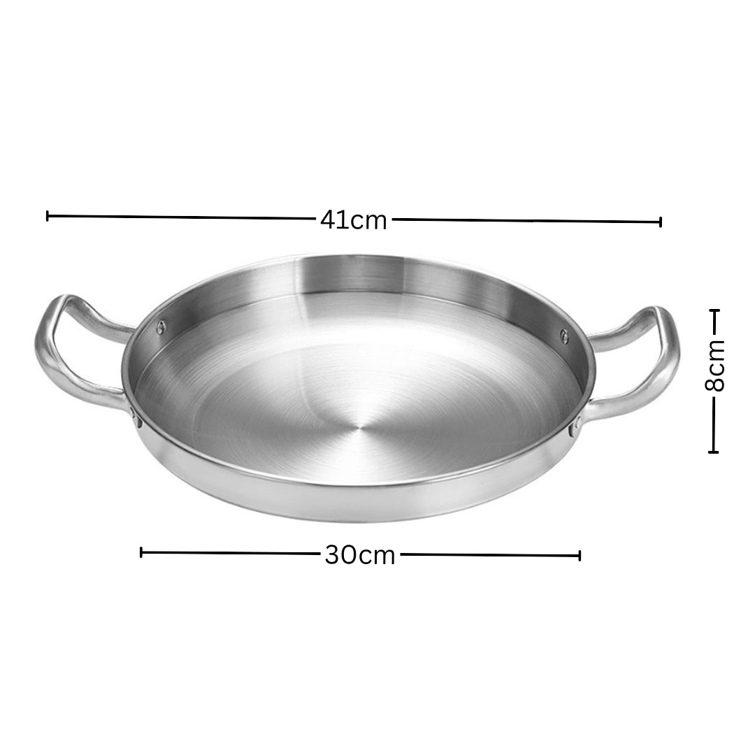 30cm Dry Pot with Natural Color 201 Material from Stainless Steel Kitchen Essentials