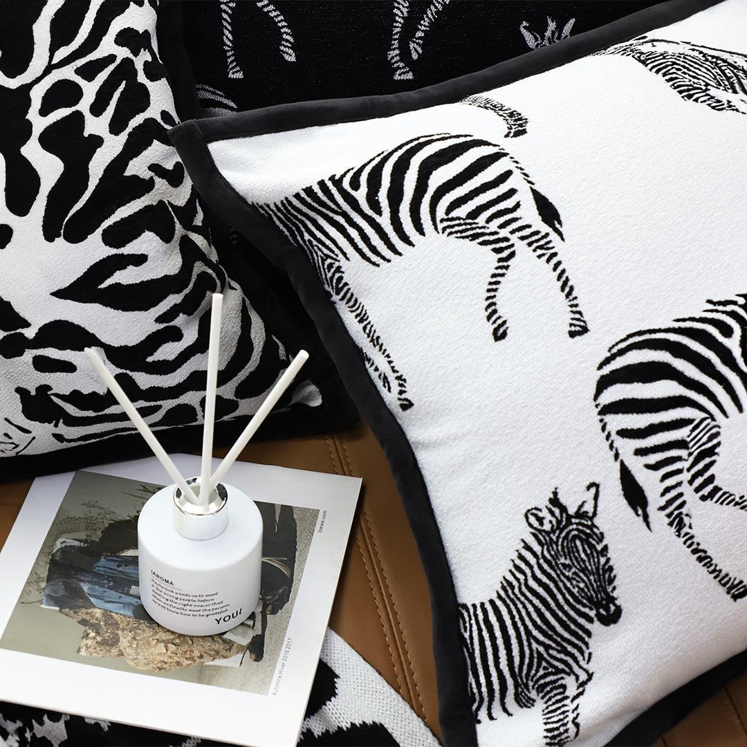 45cm Black and White Light  Luxury Zebra Cushion