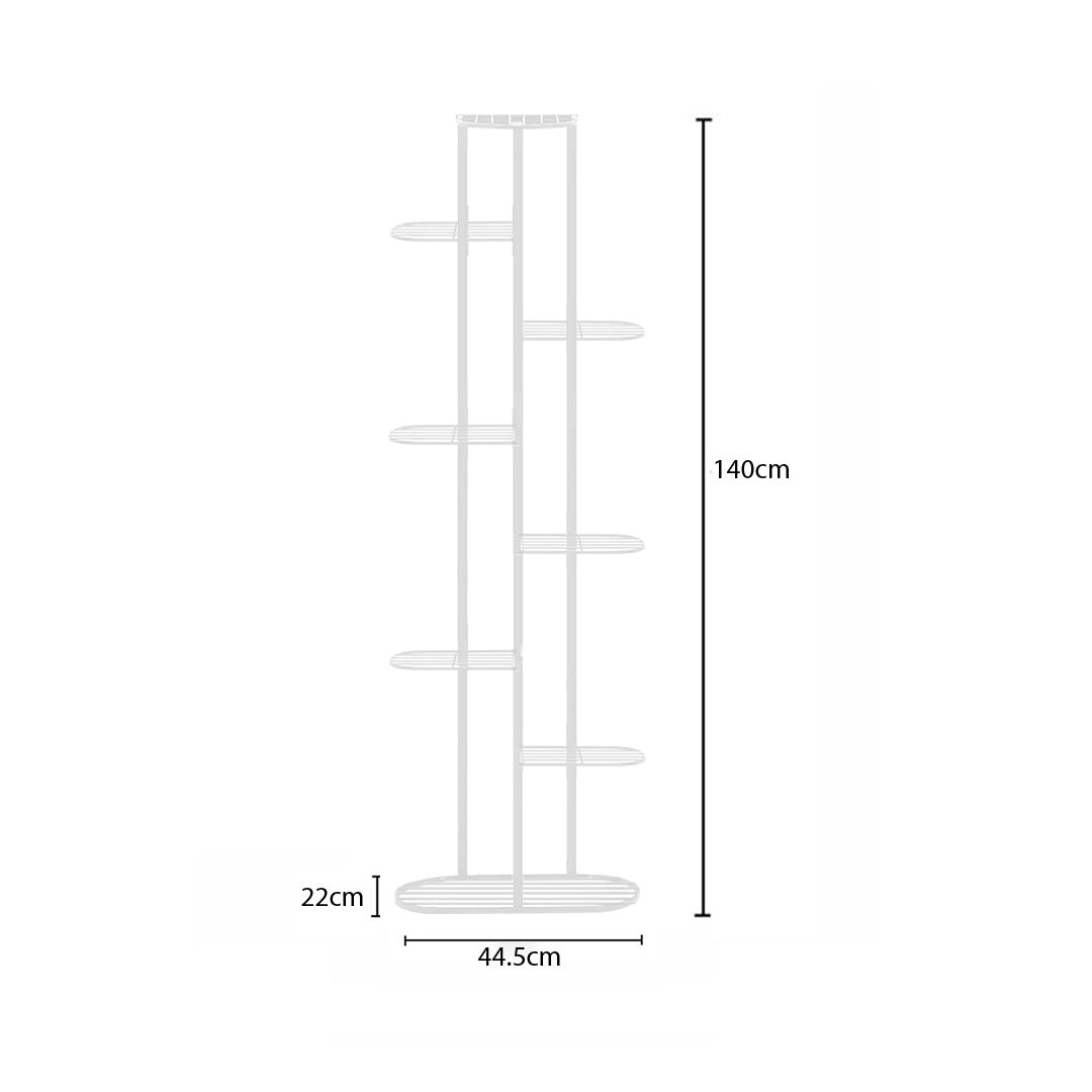 8 Tier White Metal Plant Rack