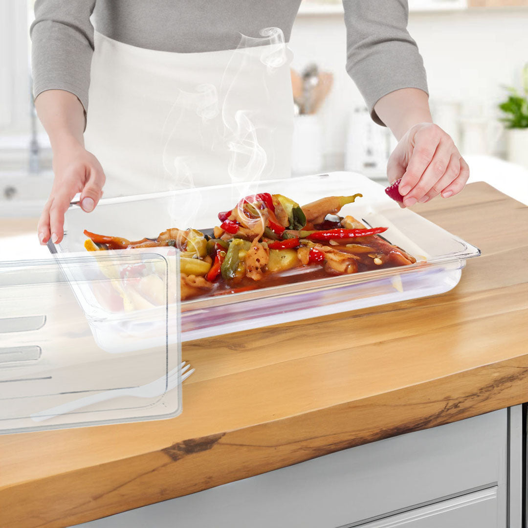 65mm Clear GN Pan 1/1 Food Tray with Lid