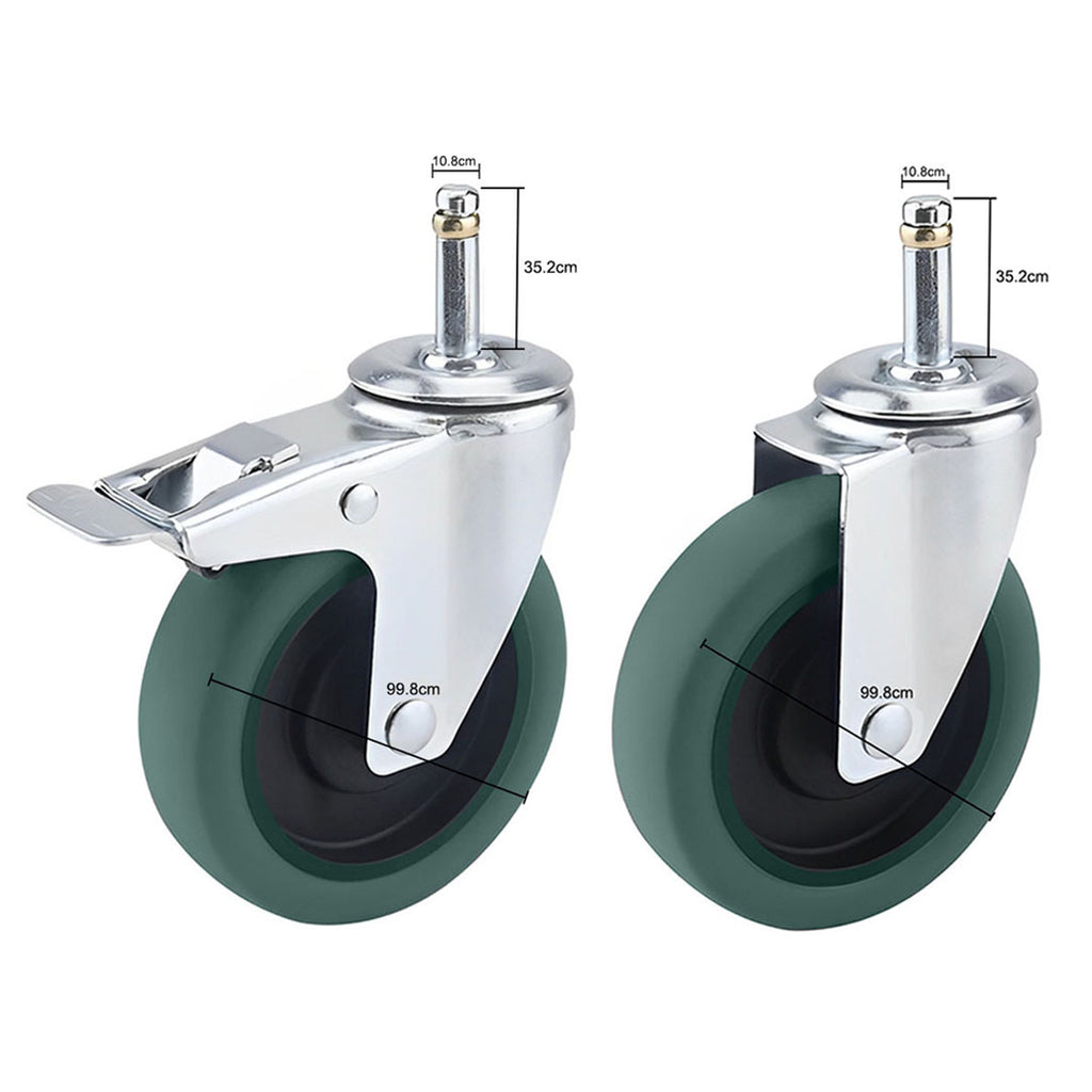 4" Swivel Castor Wheels with 2 Lock Brakes Casters
