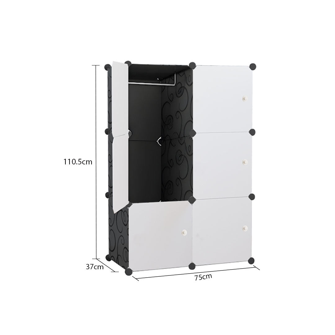 3 Tier 6-Cube Portable Wardrobe