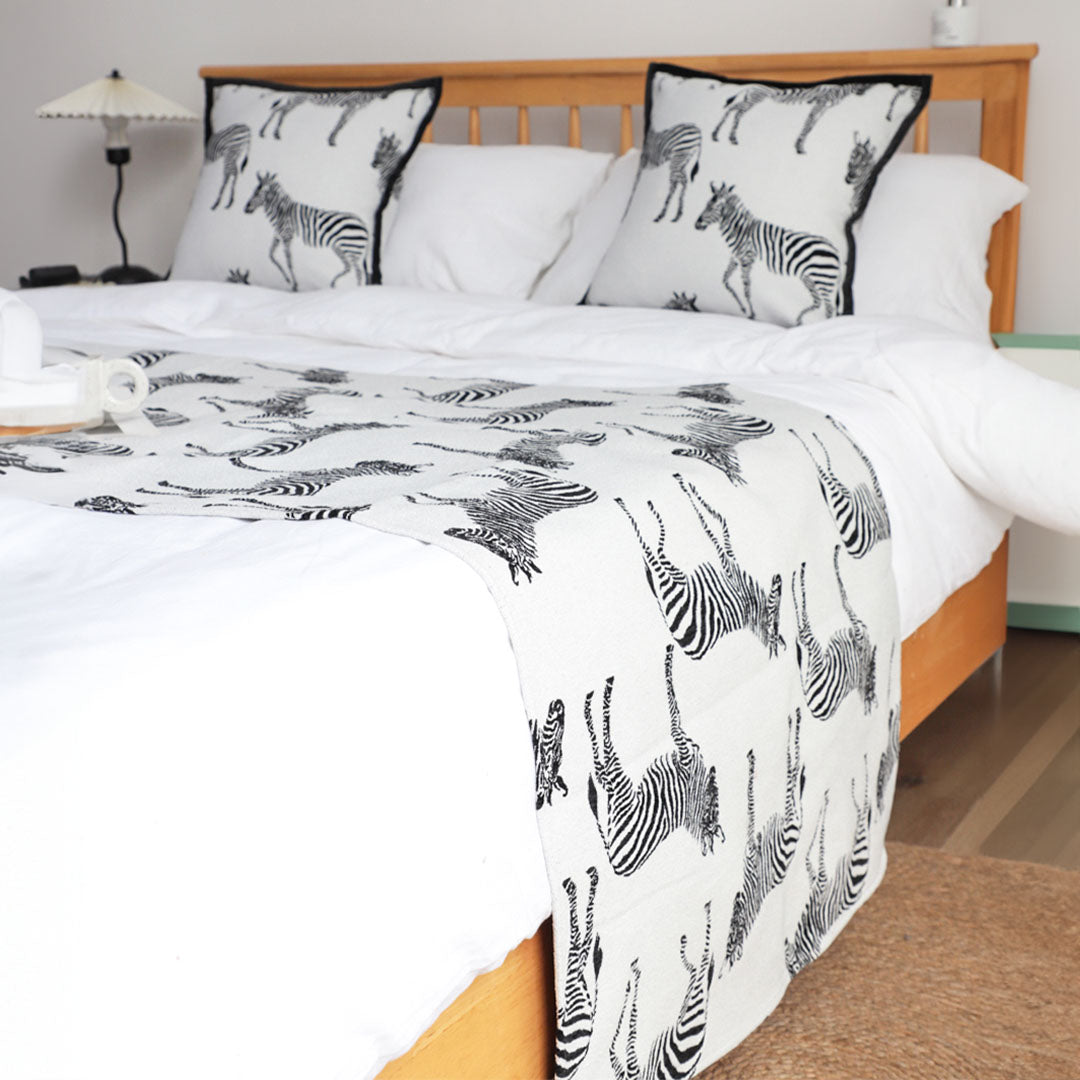 1.5m Bed Light Luxury Zebra Vintage Bed Scarf Runner Bedding Tail Pad Flag For Home Hotel Set of 3