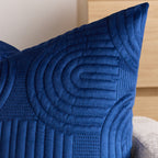 SOGA 50cm Blue Textured Geometric Pattern Decorative Throw Pillow