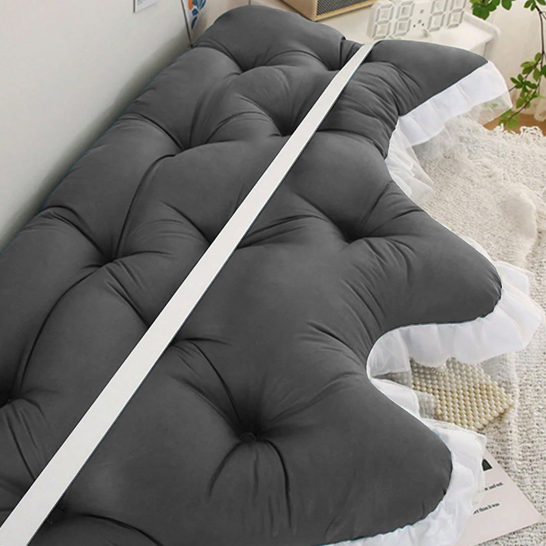 SOGA 120cm Crown Pillow Tufted Charcoal Headboard Cushion for Bed