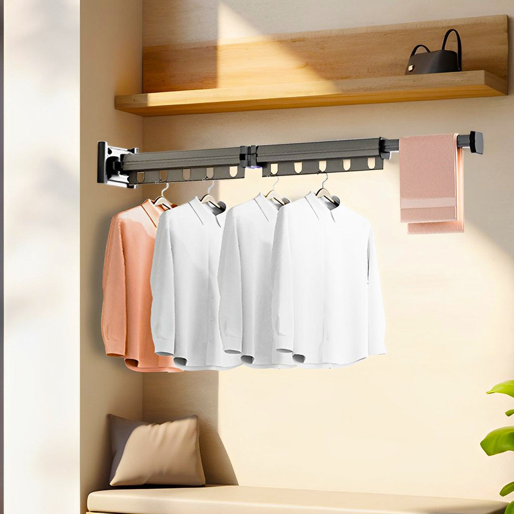93.2cm Wall-Mounted Clothing Dry Rack Retractable  Hanger
