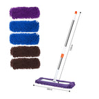 60x12 Microfiber Flat Mop Floor Cleaning Pads Rotating Dust Remover 3 Color