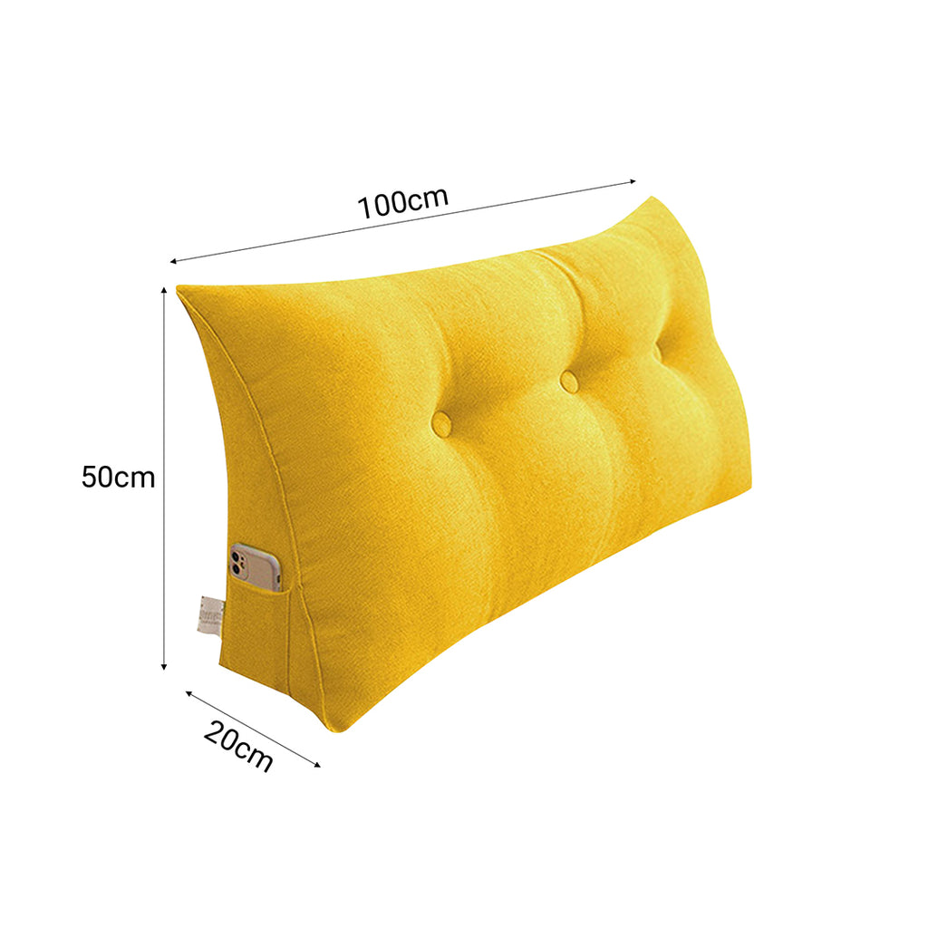 SOGA 100cm Yellow Wedge Bed Cushion