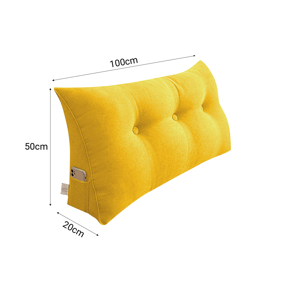 SOGA 100cm Yellow Wedge Bed Cushion